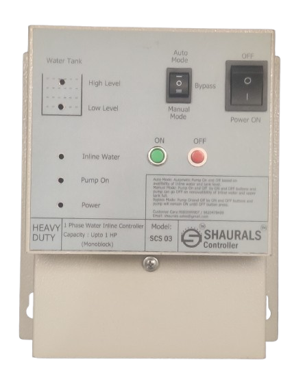 Shaurals Model SCS-03 IN / SCS-03 INT Single Phase Inline Booster Water Level Controller