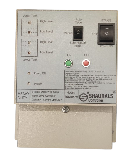 Shaurals Model SCS-03 / SCS-03A Single Phase Dual Tank Open Well Water Level Controller